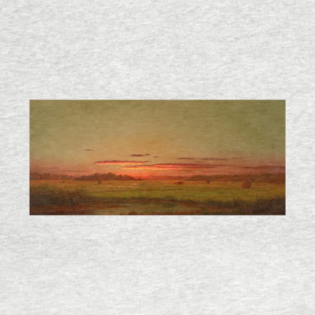 Sunset, Haywagon in the Distance by Martin Johnson Heade by Classic Art Stall